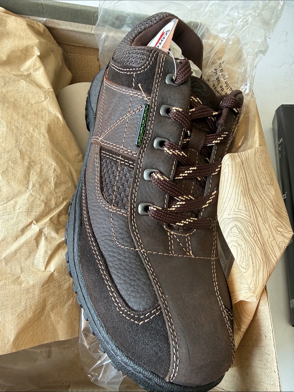 Nunn Bush Shoe Box with Olive Green Print on Kraft 11 m parkside brown shoes